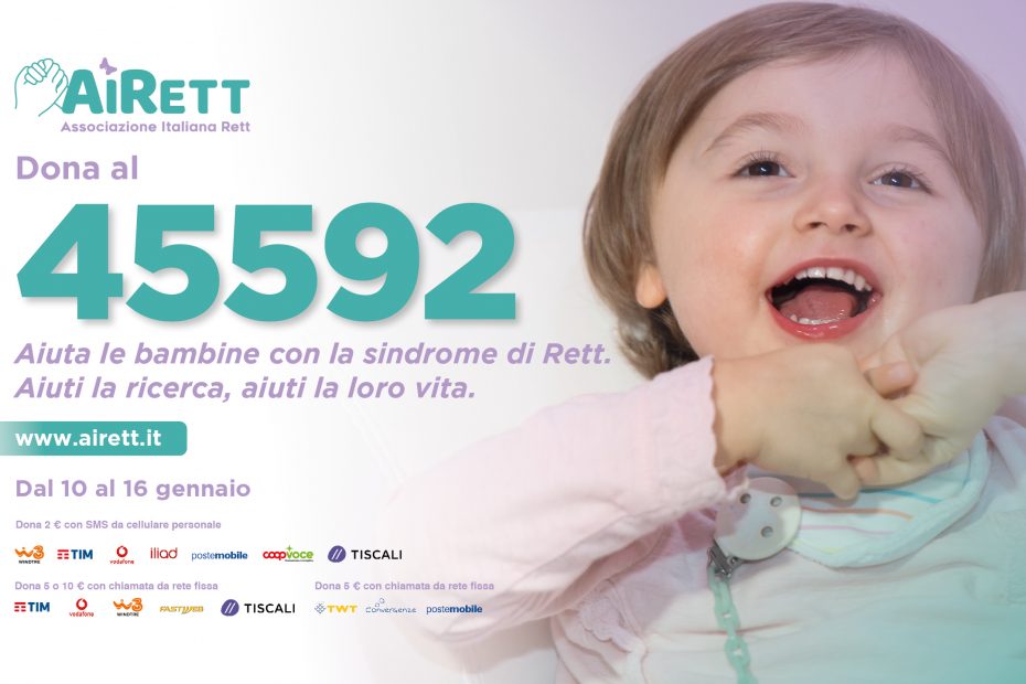 CAMPAGNA DI RACCOLTA FONDI A SOSTEGNO DELLE BIMBE RETT DAL 10 AL 16 GENNAIO 2022