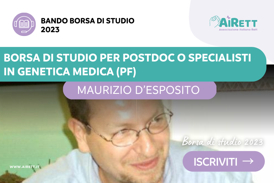 BORSA DI STUDIO PER POSTDOC O SPECIALISTI IN GENETICA MEDICA (PF) – Maurizio D’esposito